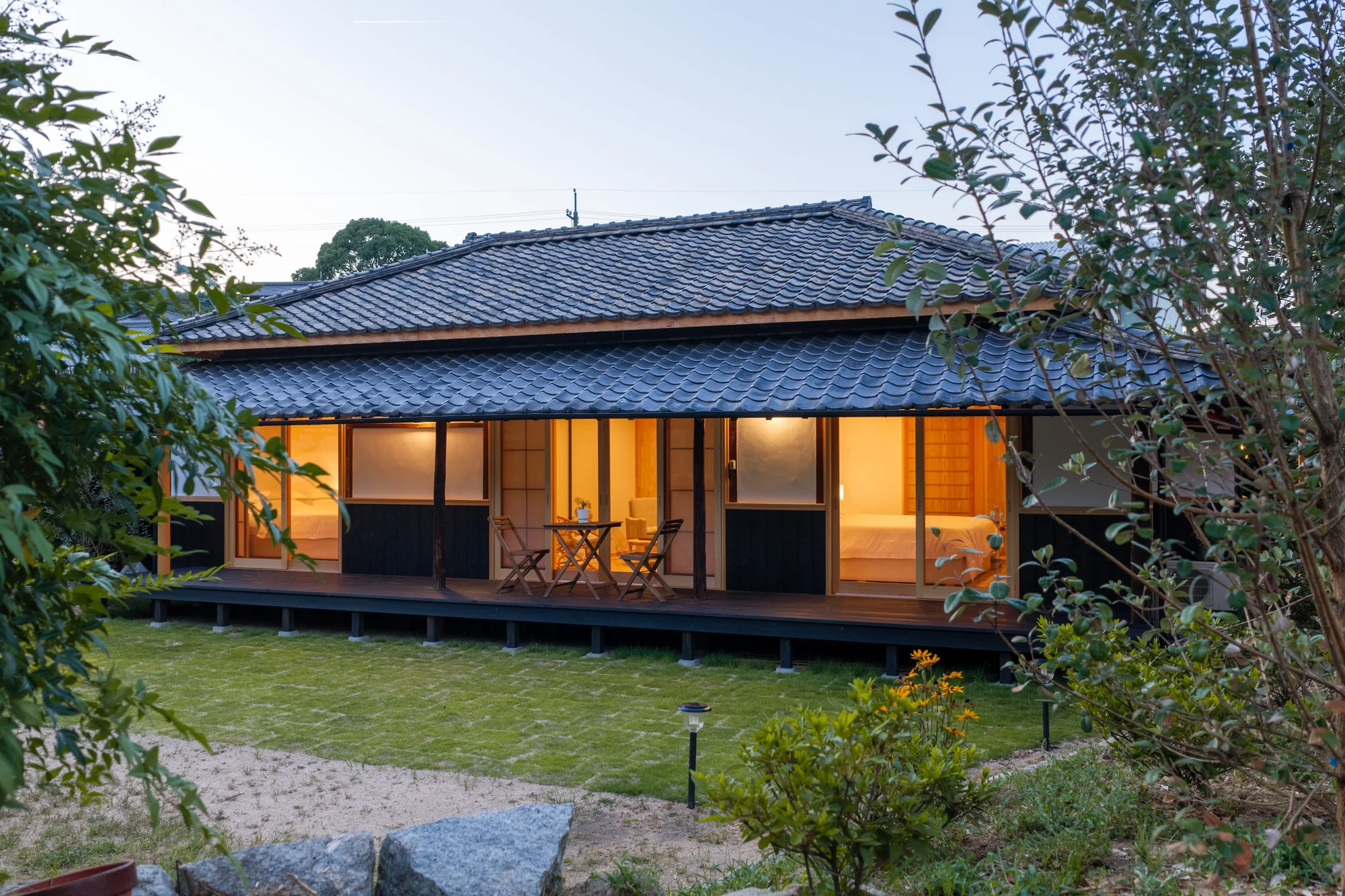 HINOKI STAYS Tea House and its Omishima neighborhood